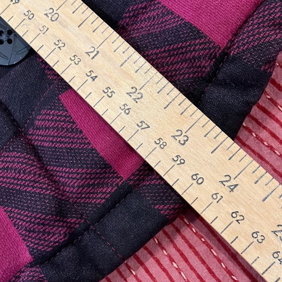 ORB women’s medium Plaid Hooded lined Jacket with lovely large buttons - Picture 13 of 16